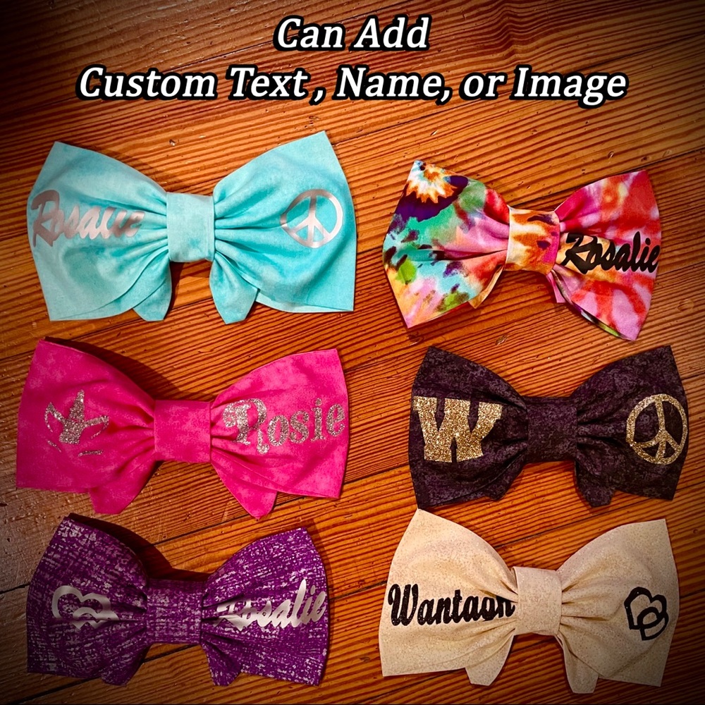Hair Bow Custom Text/Image Multiple Fabric Choices